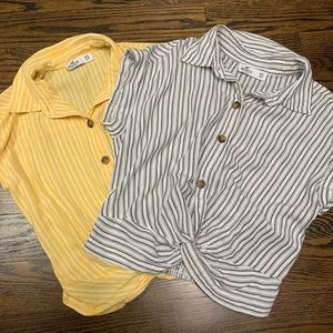 Hollister Cropped Button Up T-shirts